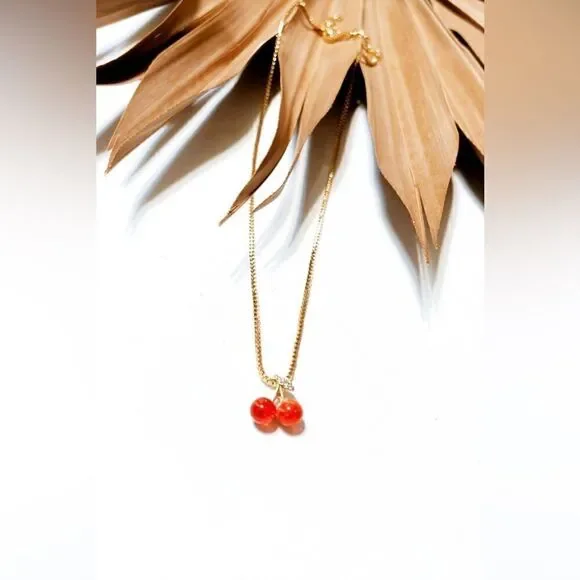Red cherry necklace #1011 - Picture 2 of 3